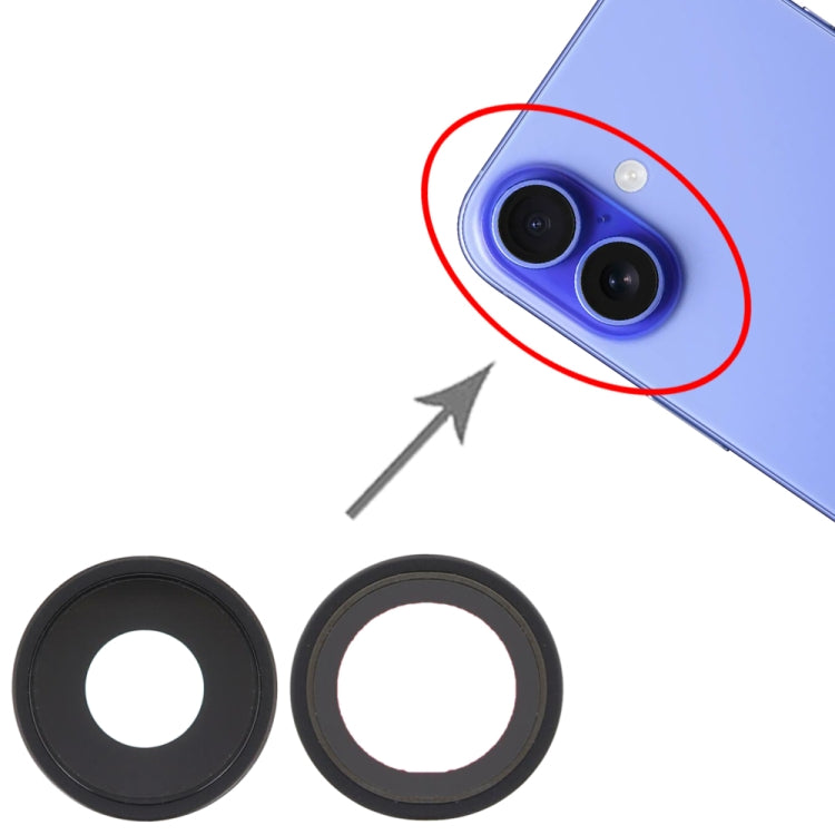 For iPhone 16 / 16 Plus Rear Camera Lens Cover (Black) - Camera Series by PMc TechLife | Online Shopping South Africa | PMc TechLife | Buy Now Pay Later Mobicred