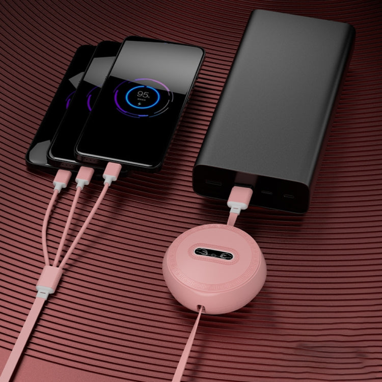 Micro + 8 Pin + Type-C / USB-C 3 In 1 Telescopic Charging Cable (Black) - Multifunction Cable by PMC Jewellery | Online Shopping South Africa | PMC Jewellery | Buy Now Pay Later Mobicred