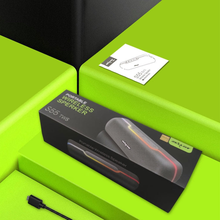 ZEALOT S55 Portable Stereo Bluetooth Speaker with Built-in Mic, Support Hands-Free Call & TF Card & AUX (Black) - free shipping - PMC Jewellery - Order now!