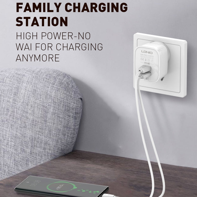 LDNIO A201 2.4A Dual USB Charging Head Travel Direct Charge Mobile Phone Adapter Charger With Micro USB Data Cable(EU Plug) - free shipping - PMC Jewellery - Order now!