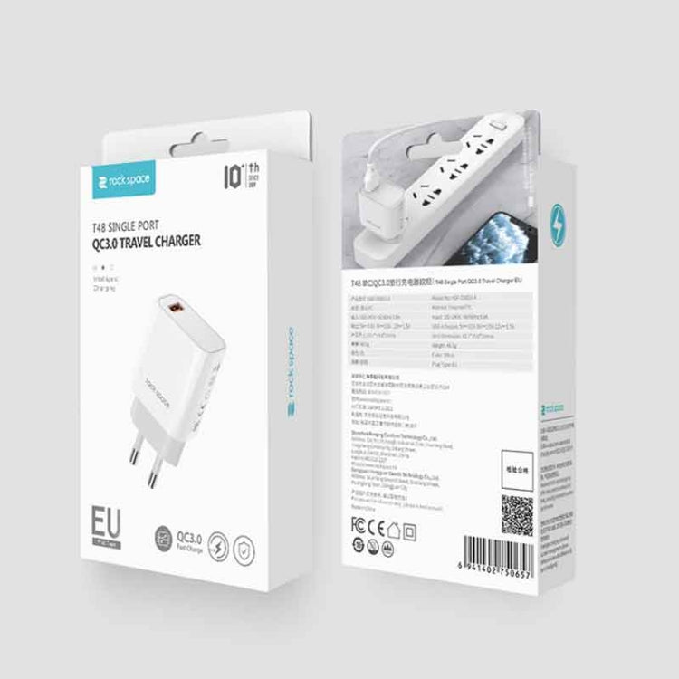 ROCK SPACE HGF-058U-A T48 QC3.0 USB Single Port Travel Charger, US Plug - USB Charger by ROCK | Online Shopping South Africa | PMC TechLife | Buy Now Pay Later Mobicred