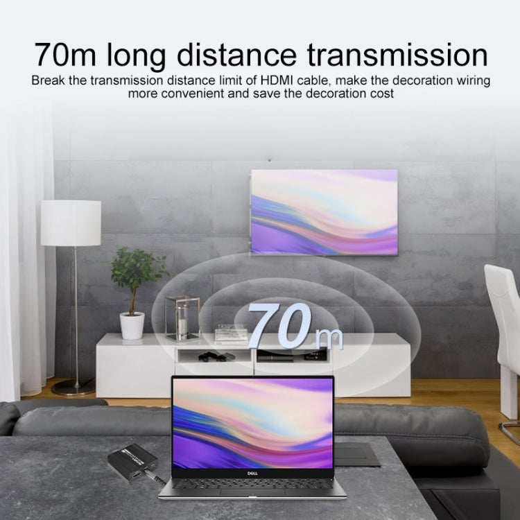 Measy ET100 HDMI Extender Transmitter + Receiver Converter Ethernet Cable, Transmission Distance: 70m (EU Plug) - free shipping - PMC Jewellery - Order now!
