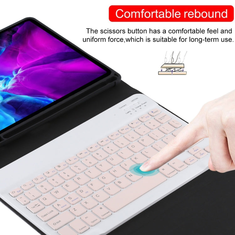 TG11B Detachable Bluetooth Pink Keyboard + Microfiber Leather Tablet Case for iPad Pro 11 inch (2020), with Pen Slot & Holder (Black) - For iPad Pro by PMC TechLife | Online Shopping South Africa | PMC TechLife