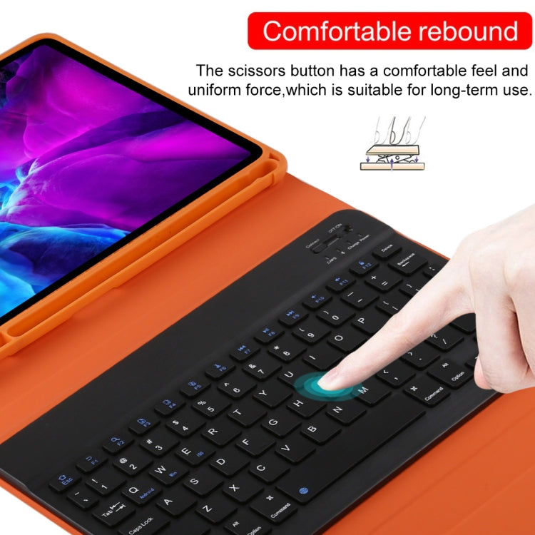TG11B Detachable Bluetooth Black Keyboard + Microfiber Leather Tablet Case for iPad Pro 11 inch (2020), with Pen Slot & Holder (Orange) - For iPad Pro by PMC TechLife | Online Shopping South Africa | PMC TechLife