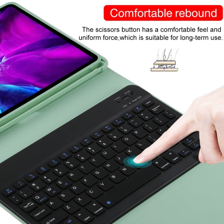 TG11B Detachable Bluetooth Black Keyboard + Microfiber Leather Tablet Case for iPad Pro 11 inch (2020), with Pen Slot & Holder (Green) - free shipping - PMC TechLife - Order now!
