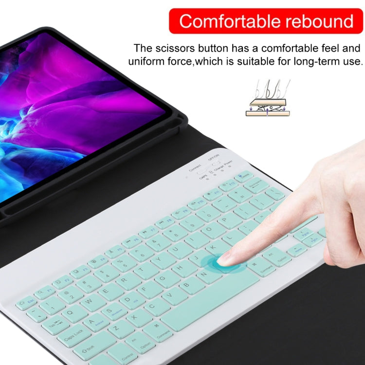 TG11B Detachable Bluetooth Green Keyboard + Microfiber Leather Tablet Case for iPad Pro 11 inch (2020), with Pen Slot & Holder (Black) - For iPad Pro by PMC TechLife | Online Shopping South Africa | PMC TechLife