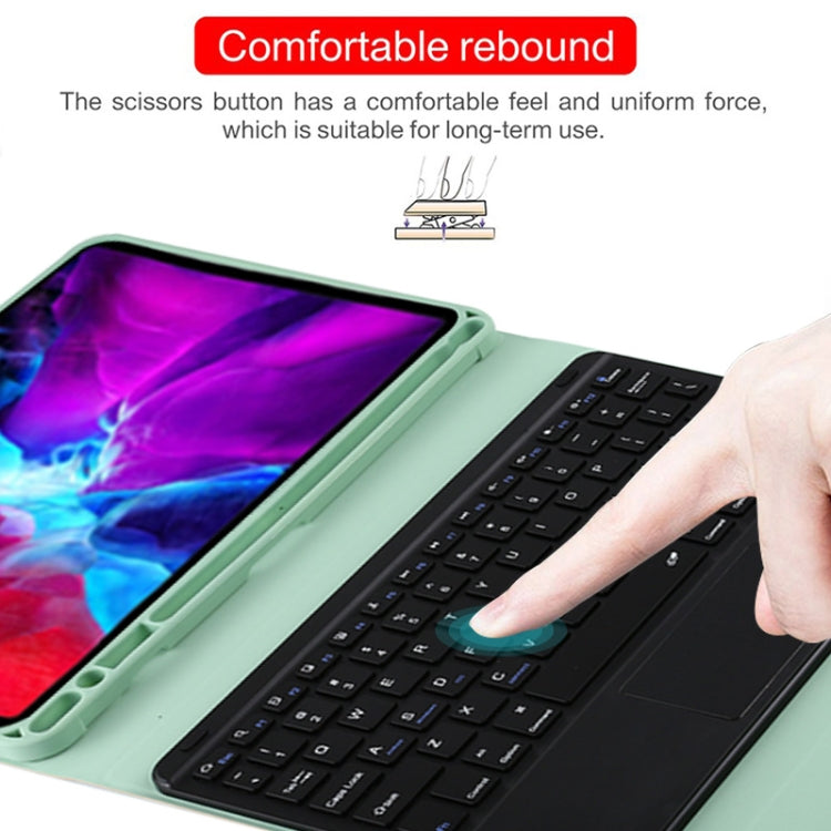 TG11BC Detachable Bluetooth Black Keyboard Microfiber Leather Tablet Case for iPad Pro 11 inch (2020), with Touchpad & Pen Slot & Holder (Green) - For iPad Pro by PMC TechLife | Online Shopping South Africa | PMC TechLife | Buy Now Pay Later Mobicred