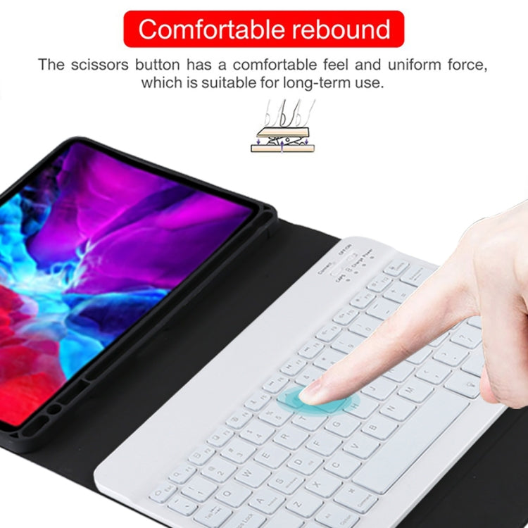 TG11BS Detachable Bluetooth White Keyboard Microfiber Leather Tablet Case for iPad Pro 11 inch (2020), with Backlight & Pen Slot & Holder (Black) - For iPad Pro by PMC TechLife | Online Shopping South Africa | PMC TechLife