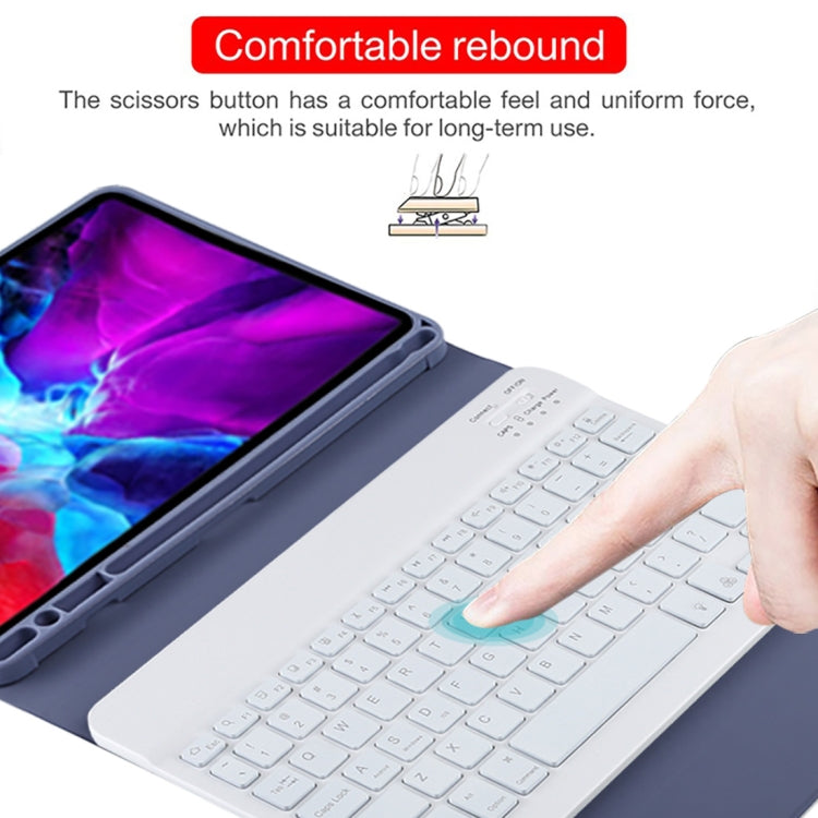 TG11BS Detachable Bluetooth White Keyboard Microfiber Leather Tablet Case for iPad Pro 11 inch (2020), with Backlight & Pen Slot & Holder (Purple) - For iPad Pro by PMC TechLife | Online Shopping South Africa | PMC TechLife
