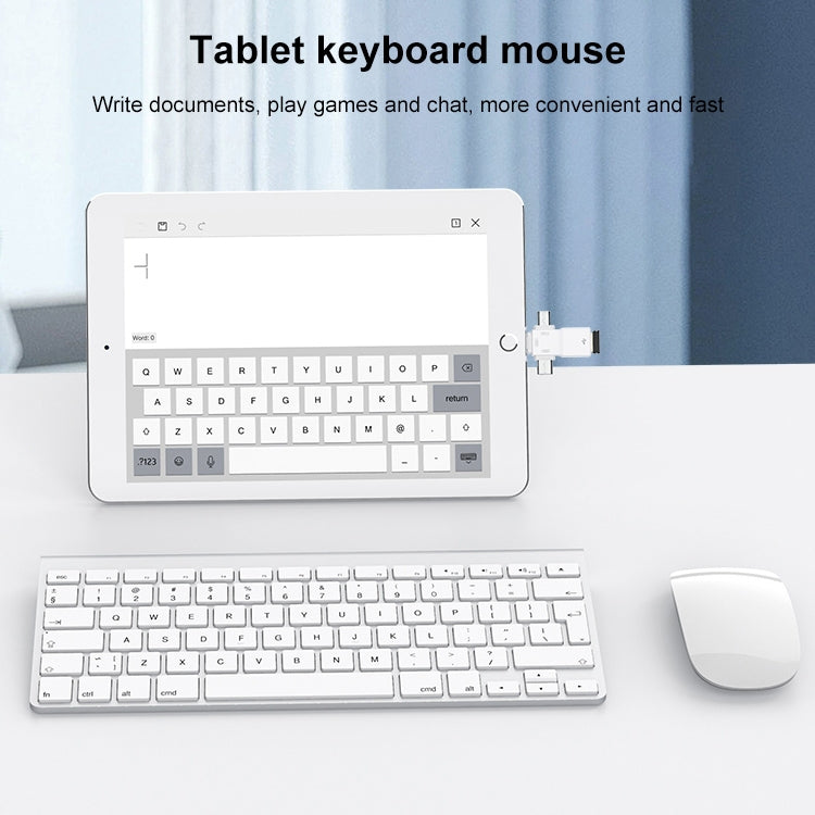 USB 2.0 to 8 Pin + USB-C / Type-C + Micro USB OTG Adapter - Converter & Adapter by PMC Jewellery | Online Shopping South Africa | PMC Jewellery | Buy Now Pay Later Mobicred