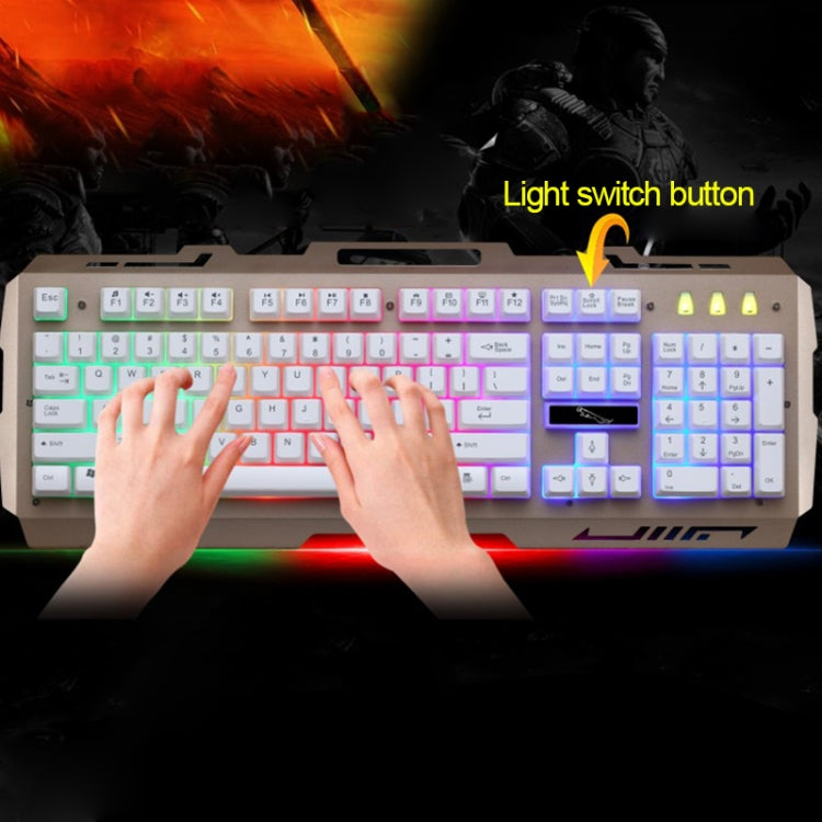 ZGB G700 104 Keys USB Wired Mechanical Feel Glowing Metal Panel Suspension Gaming Keyboard with Phone Holder(Black) - Wired Keyboard by PMC Jewellery | Online Shopping South Africa | PMC Jewellery | Buy Now Pay Later Mobicred