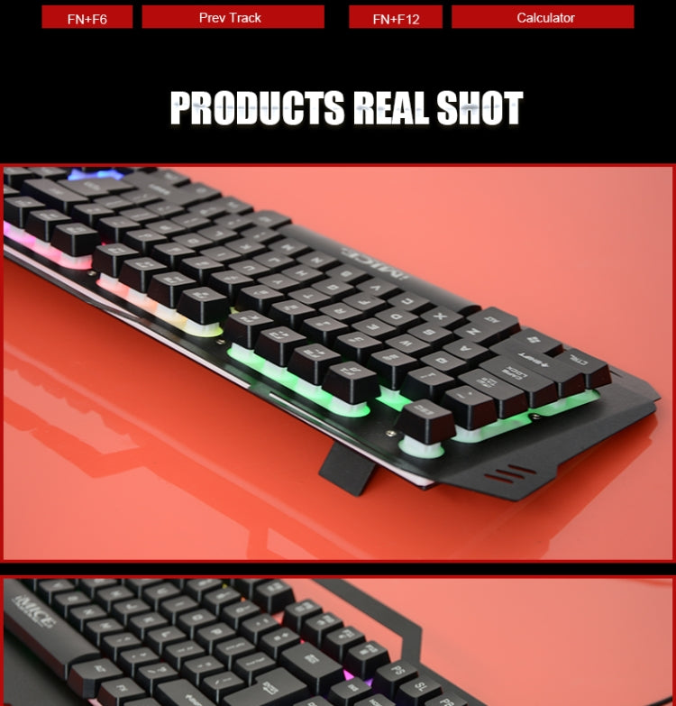 iMICE AK-400 USB Interface 104 Keys Wired Colorful Backlight Gaming Keyboard for Computer PC Laptop(Black) - free shipping - PMC Jewellery - Order now!