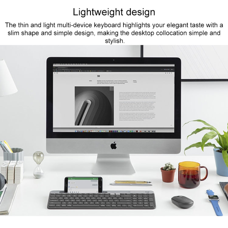 Logitech K580 Dual Modes Thin and Light Multi-device Wireless Keyboard with Phone Holder (White) - free shipping - PMC Jewellery - Order now!