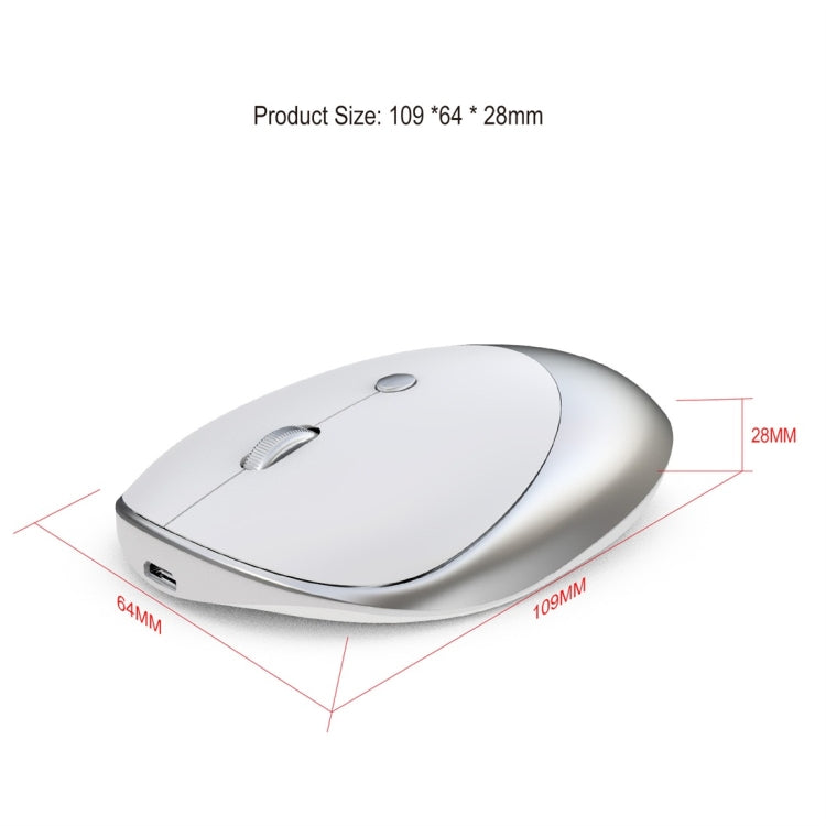 HXSJ T36 2.4G Bluetooth 5.0+3.0 Three-mode Silent Design Wireless Bluetooth Mouse (Silver) - free shipping - PMC Jewellery - Order now!