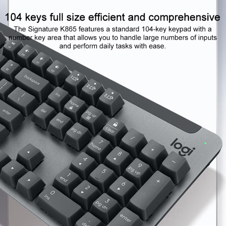 Logitech K865 104 Keys Wireless Bluetooth Mechanical Keyboard, Red Shaft (White) - free shipping - PMC Jewellery - Order now!