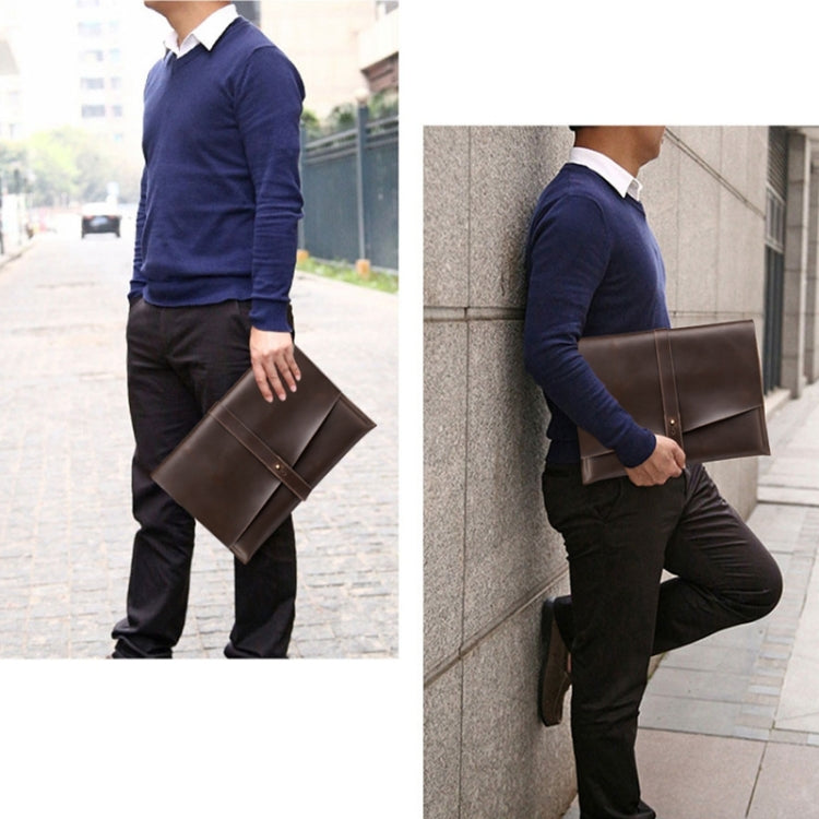 Universal Genuine Leather Business Power Adapter Laptop Tablet Bag with Cable Winder, For 11.6 inch and Below Macbook, Samsung, Lenovo, Sony, DELL Alienware, CHUWI, ASUS, HP (Coffee) - free shipping - PMC TechLife - Order now!