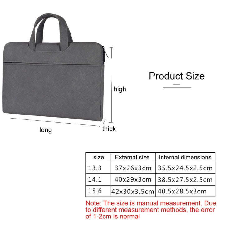 ST06 Waterproof PU Leather Zipper Hidden Portable Strap One-shoulder Handbag for 14.1 inch Laptops, with Suitcase Belt (Dark Gray) - 14.1 inch by PMC TechLife | Online Shopping South Africa | PMC TechLife | Buy Now Pay Later Mobicred