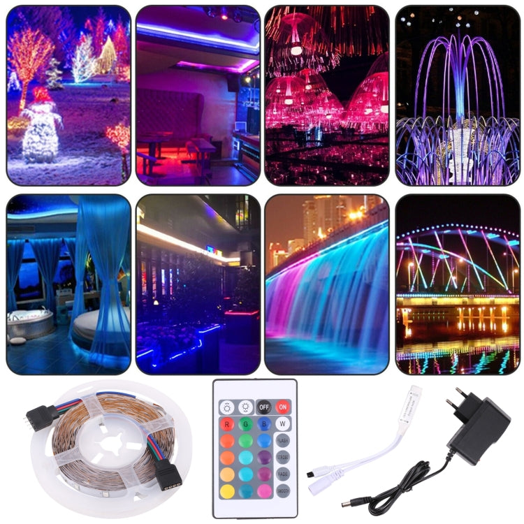 Bare Board 2835 SMD RGB LED Rope Light, 60 LED/m, Length: 5m, 12V 2A 100-240V, with 24-key Remote Control(US Plug) - Bare Board Light by PMC TechLife | Online Shopping South Africa | PMC TechLife | Buy Now Pay Later Mobicred