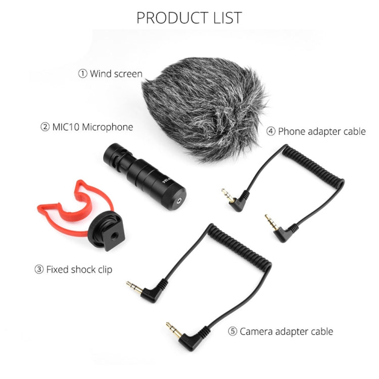 YELANGU MIC10 YLG9920A Professional Interview Condenser Video Shotgun Microphone with 3.5mm Audio Cable for DSLR & DV Camcorder (Black) - free shipping - PMC Jewellery - Order now!
