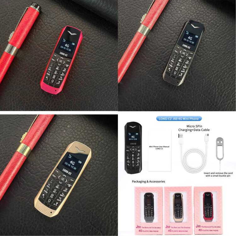 LONG-CZ S60 4G Mini Phone, 1.77 inch Unisoc T107, LED Flashlight, 21 Keys, Network: 4G, Single SIM (Rose Red) - free shipping - PMc TechLife - Order now!