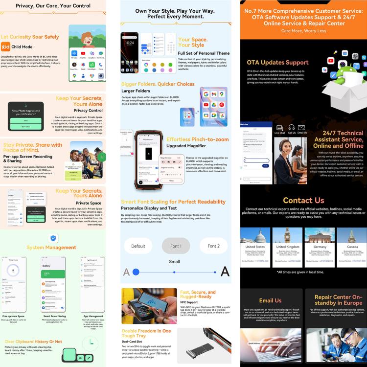 Blackview BL7000 Rugged Phone, 8GB+256GB, 6.78 inch Android 15 MediaTek Dimensity 6300 Octa Core, Network: 5G, NFC, OTG (Black) - free shipping - PMc TechLife - Order now!