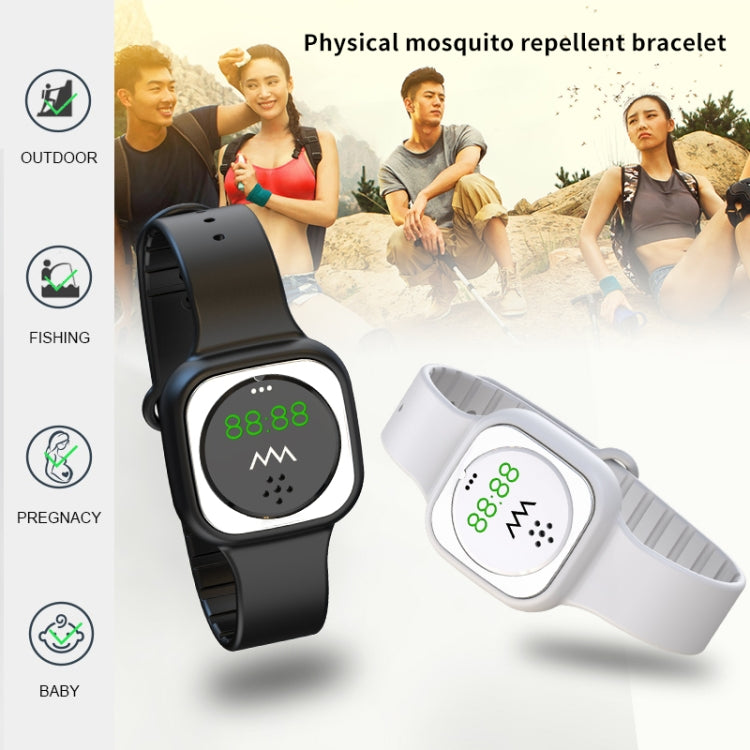 F9 Outdoor Silica Gel Mosquito Repellent Wristband with Clock(Black) - free shipping - PMC TechLife - Order now!