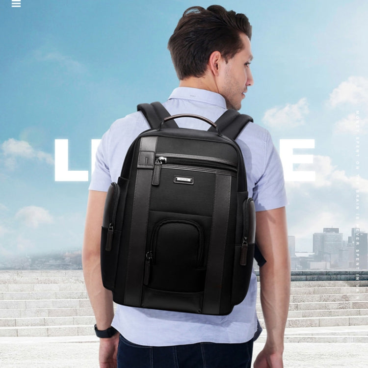 Bopai 851-008821 Outdoor Breathable Waterproof Anti-theft Large Capacity Double Shoulder Bag,with USB Charging Port, Size: 36x17x41.5cm (Black) - free shipping - PMC Jewellery - Order now!