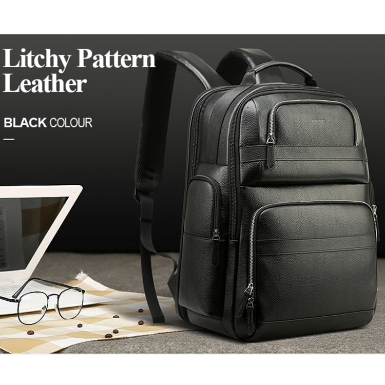 Bopai 851-01981A Top-grain Leather Business Travel Anti-theft Man Backpack, Size: 35x26x44cm - free shipping - PMC TechLife - Order now!