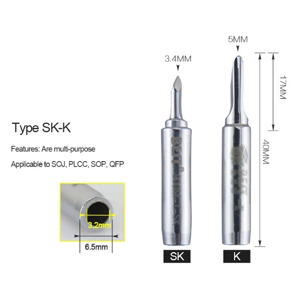 10 PCS BEST Lead Free Series Soldering Tip Welding Contact Head 900M-T-K - Soldering Iron Tip by BEST | Online Shopping South Africa | PMC TechLife | Buy Now Pay Later Mobicred