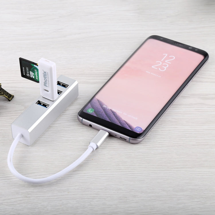 5Gbps Super Speed Self / Bus Power 4 Ports USB 3.0 to USB-C / Type-C HUB Converter (Silver) - USB HUB by PMC TechLife | Online Shopping South Africa | PMC TechLife | Buy Now Pay Later Mobicred