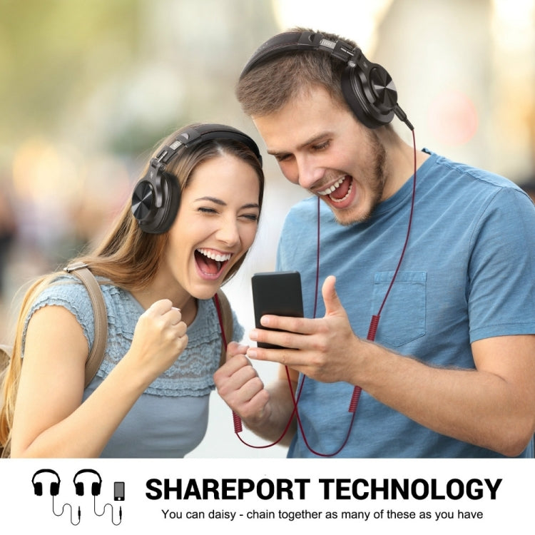 OneOdio A71 Head-mounted Noise Reduction Wired Headphone with Microphone (Black Red) - free shipping - PMC Jewellery - Order now!