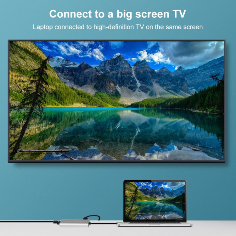 Onten 9591BD 8 in 1 USB-C / Type-C to PD USB-C / Type-C Charging + Gigabit Ethernet + Dual USB 3.0 + HDMI + VGA + SD Card Slot + 3.5mm AUX HUB(Grey) - free shipping - PMC Jewellery - Order now!