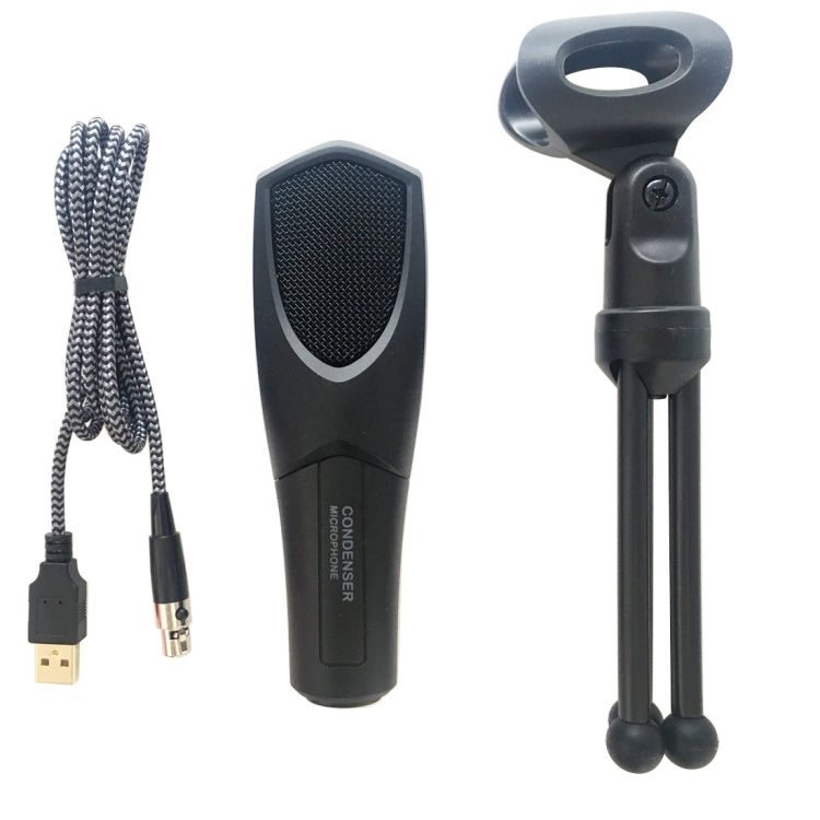 Yanmai Q3 USB 2.0 Game Studio Condenser Sound Recording Microphone with Holder, Compatible with PC and Mac for Live Broadcast Show, KTV, etc.(Black) - free shipping - PMC TechLife - Order now!