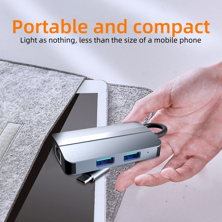 BYL-2112 5 in 1 USB-C / Type-C to USB Multifunctional Docking Station HUB Adapter - USB HUB by PMC Jewellery | Online Shopping South Africa | PMC Jewellery | Buy Now Pay Later Mobicred