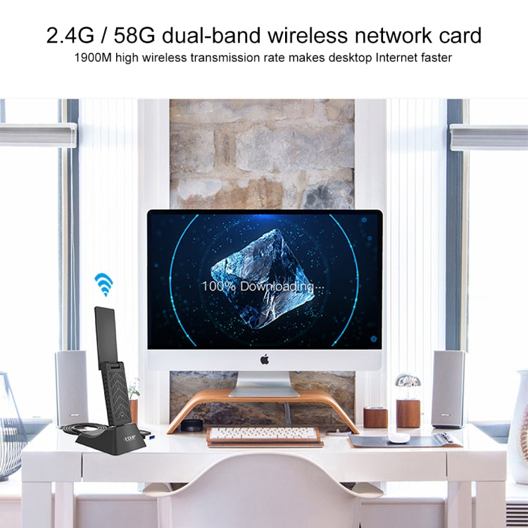 EDUP EP-AC1675 AC1900Mbps 2.4GHz & 5.8GHz Dual Band USB3.0 WiFi Adapter External Network Card - free shipping - PMC Jewellery - Order now!