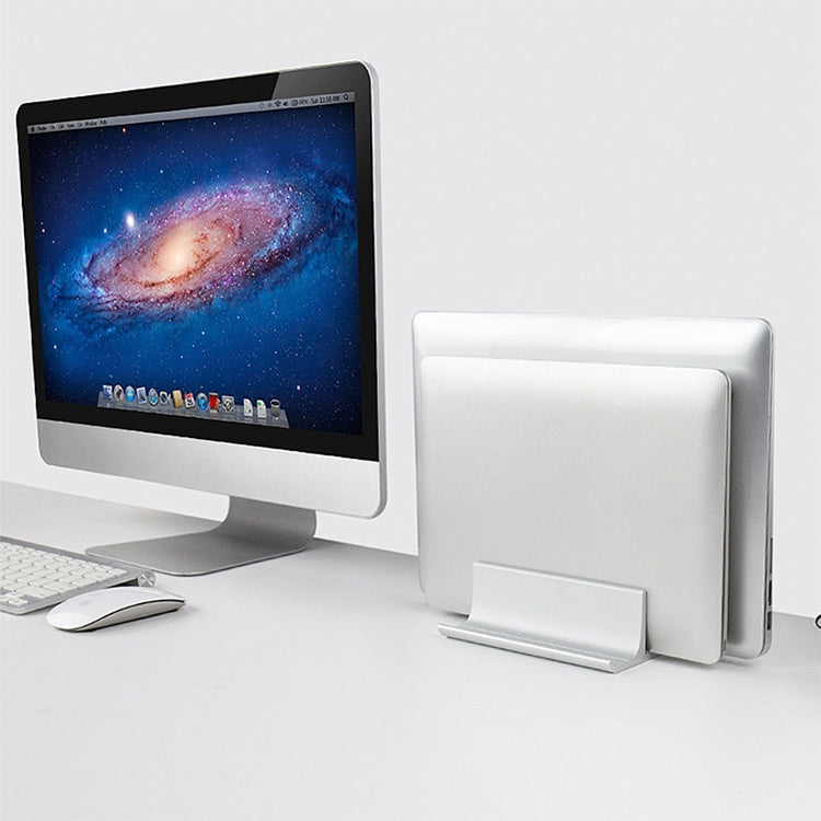 Universal Portable Aluminum Alloy Double Slot Width Adjustable Laptop Vertical Storage Stand Base(Silver) - free shipping - PMC TechLife - Order now!