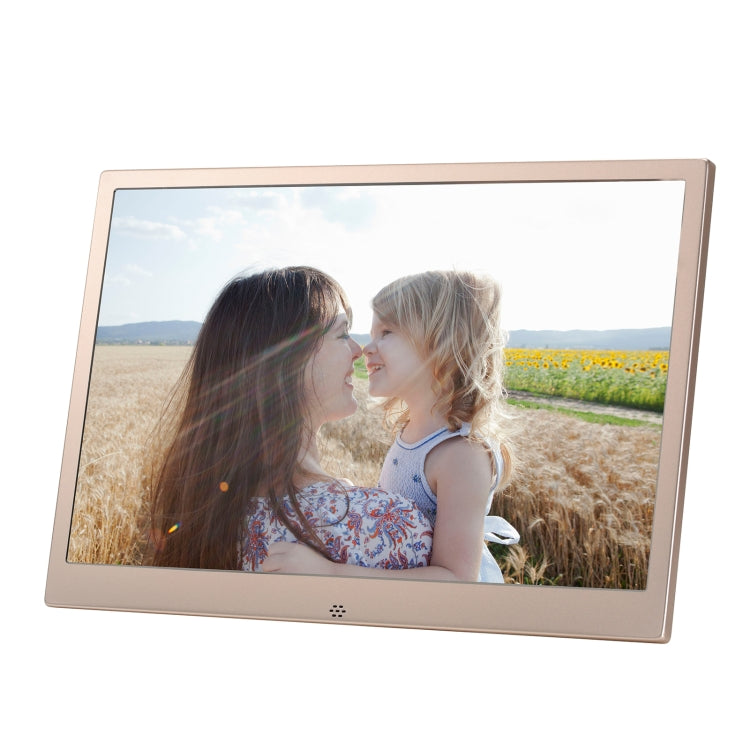 HSD1202 12.1 inch 1280x800 High Resolution Display Digital Photo Frame with Holder and Remote Control, Support SD / MMC / MS Card / USB Port, UK Plug(Gold) - 11-15 inch by PMC TechLife | Online Shopping South Africa | PMC TechLife | Buy Now Pay Later Mobicred