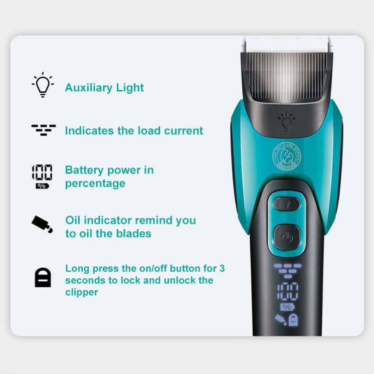 VGR V-208 Professional Pet Barber Electric Hair Clipper (Blue) - Electric Clipper by VGR | Online Shopping South Africa | PMC TechLife