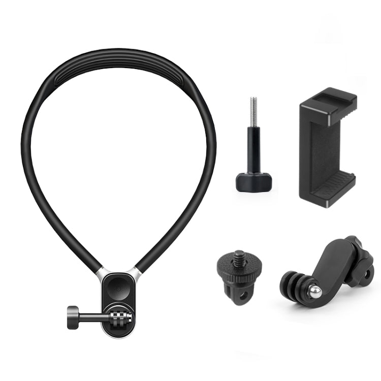 PULUZ Magnetic Silicone Collar Bracket POV View Mount with Phone Clamp for GoPro Action Cameras / Phones (Black) - free shipping - PMC TechLife - Order now!