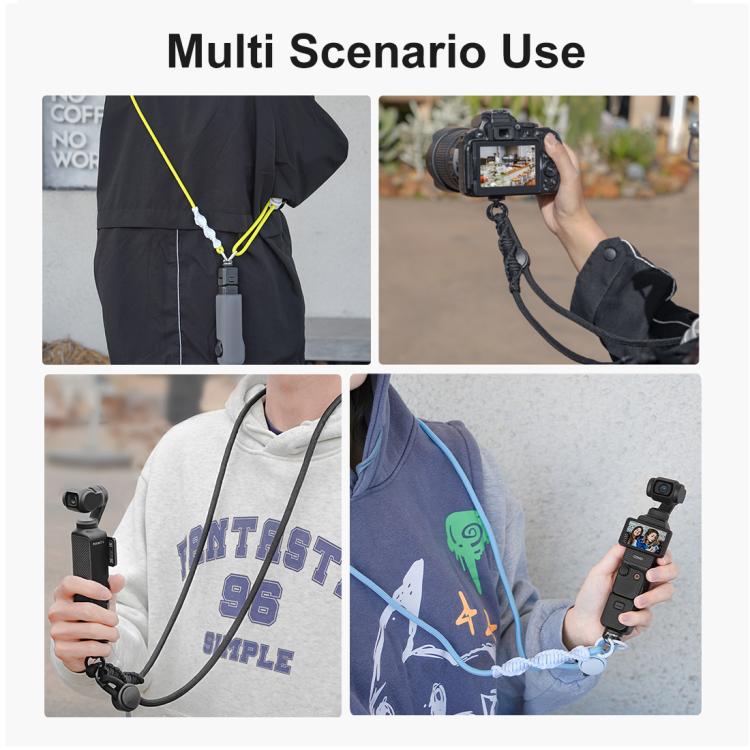 PULUZ Sports Camera Lanyard Long Adjustable Anti-lost Rope for DJI OSMO Pocket 3 / Insta360 X5 (Yellow) - free shipping - PMC TechLife - Order now!
