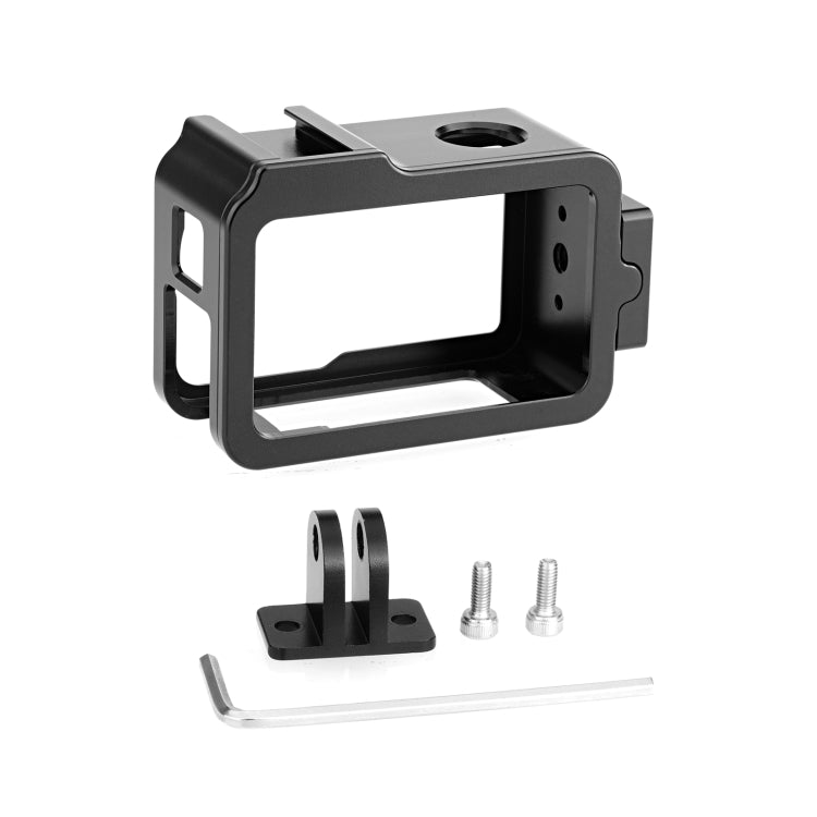 For DJI Osmo Action 4 / 3 PULUZ Metal Cage Expansion Adapter Frame with Cold Shoe (Black) - Protection Frame by PULUZ | Online Shopping South Africa | PMC TechLife | Buy Now Pay Later Mobicred
