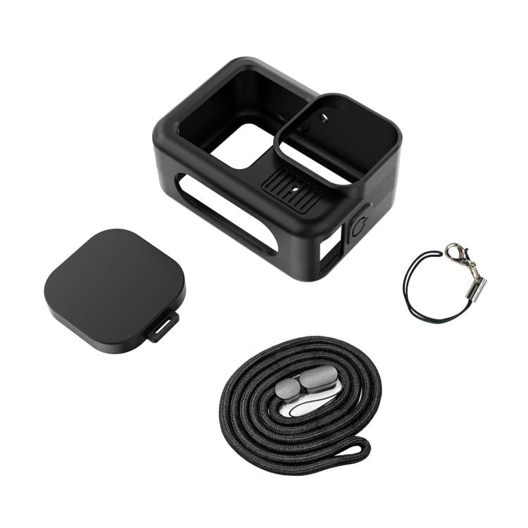 For GoPro HERO13 Black PULUZ Silicone Protective Case Cover with Wrist Strap & Lens Cover (Black) - free shipping - PMC TechLife - Order now!