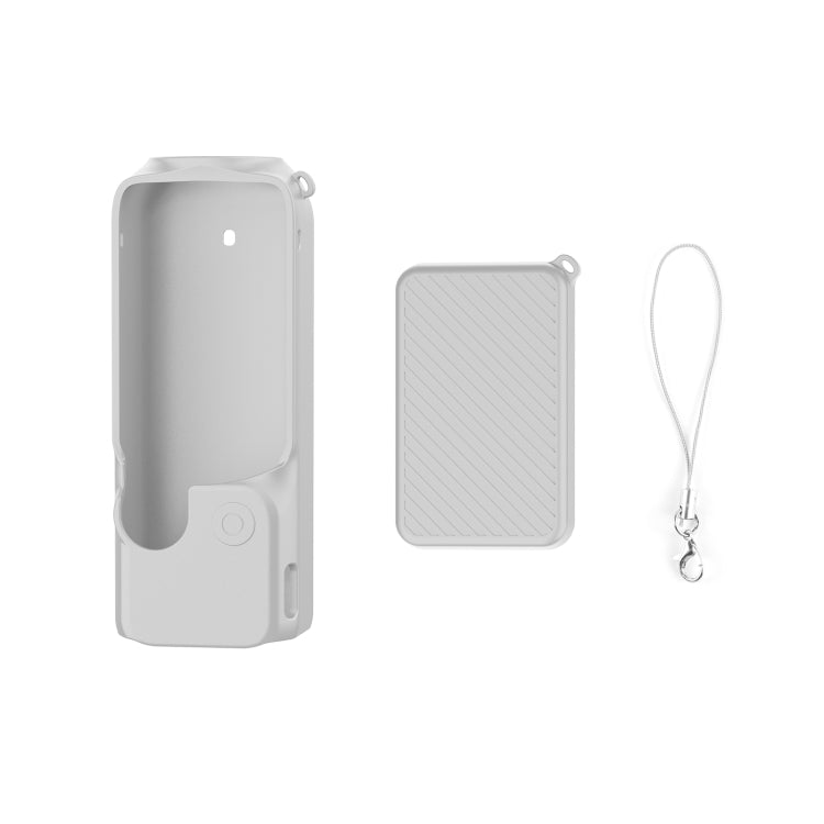 For DJI OSMO Pocket 3 PULUZ 2 in 1 Silicone Cover Case Set with Strap (Grey) - Case & Bags by PULUZ | Online Shopping South Africa | PMC TechLife | Buy Now Pay Later Mobicred