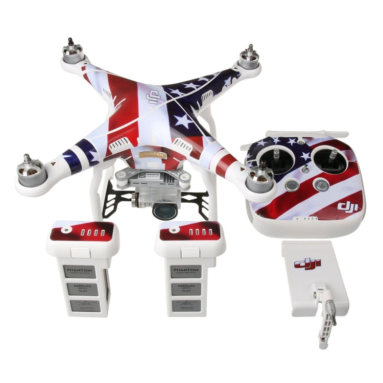 4D Imitation Carbon Fiber PVC Water Resistance Sticker Kit for DJI Phantom 3 Quadcopter & Remote Controller & Battery(US Flag Pattern) - by PMC TechLife | Online Shopping South Africa | PMC TechLife | Buy Now Pay Later Mobicred