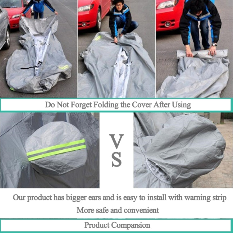 PEVA Anti-Dust Waterproof Sunproof Sedan Car Cover with Warning Strips, Fits Cars up to 5.1m(199 inch) in Length - PE Material by PMC TechLife | Online Shopping South Africa | PMC TechLife | Buy Now Pay Later Mobicred