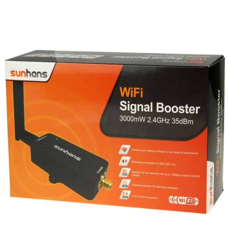 Sunhans SH24BTA-N 35dBm 2.4GHz 3W 11N/G/B WiFi Signal Booster WiFi Amplifier Wireless Repeater(UK Plug) - Broadband Amplifiers by PMC Jewellery | Online Shopping South Africa | PMC Jewellery | Buy Now Pay Later Mobicred