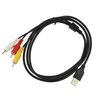 USB to 3 x RCA Male Cable, Length: 1.5m - RCA Cable by PMC TechLife | Online Shopping South Africa | PMC TechLife