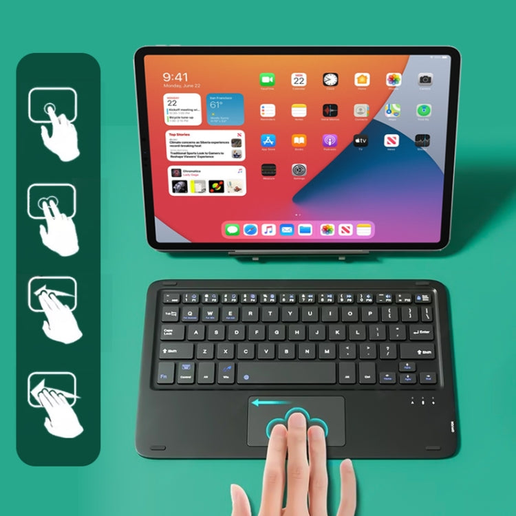 HB119B 10 inch Universal Tablet Wireless Bluetooth Keyboard with Touch Panel (Black) - Universal Keyboard by PMC TechLife | Online Shopping South Africa | PMC TechLife