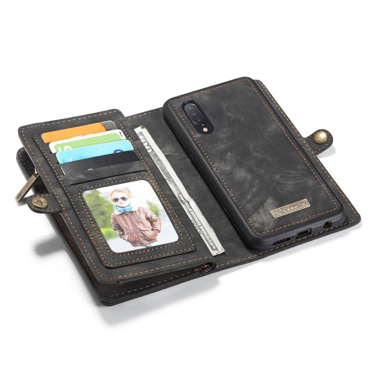 CaseMe-008 Detachable Multifunctional Retro Frosted Horizontal Flip Leather Case for Galaxy A50, with Card Slot & Holder & Zipper Wallet & Photo Frame(Black) - Galaxy Phone Cases by CaseMe | Online Shopping South Africa | PMC Jewellery | Buy Now Pay Later Mobicred