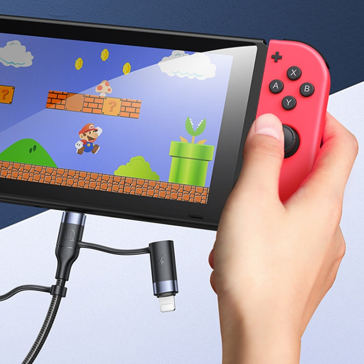 USAMS US-SJ547 U62 USB + Type-C / USB-C toType-C / USB-C + 8 Pin + Micro Aluminum Alloy PD Fast Charging Data Cable, Length: 1.2m(Green) - Multifunction Cable by USAMS | Online Shopping South Africa | PMC Jewellery | Buy Now Pay Later Mobicred